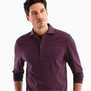 Johnnie-o HANGIN' OUT Wylie Long Sleeve Polo in Lava Size Medium 1806